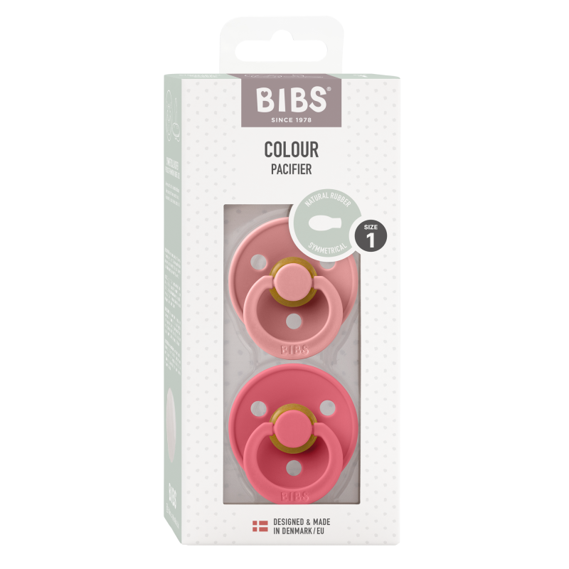 2 Sucettes BIBS Colour Symetique Dusty Pink / Coral
