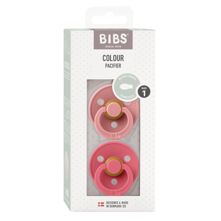 2 Sucettes BIBS Colour Symetique Dusty Pink / Coral