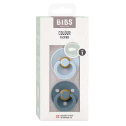 2 Sucettes BIBS Colour Symetique Baby Blue / Petrol