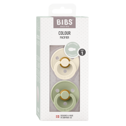 2 Sucettes BIBS Colour Symetique Ivory / Sage