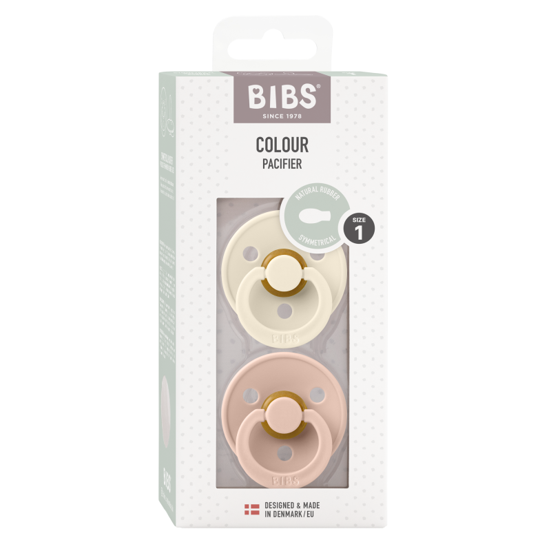 2 Sucettes BIBS Colour Symetique Ivory / Blush