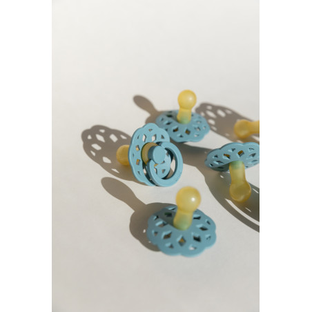 2 Sucettes BIBS Bohème Ronde Baby Blue / Island Sea