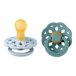 2 Sucettes BIBS Bohème Ronde Baby Blue / Island Sea