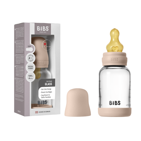 BIBS Biberon en verre 120 ml  Latex - Blush