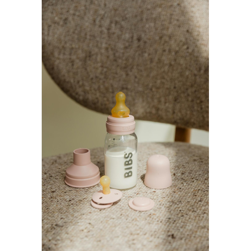 BIBS Biberon en verre 120 ml  Latex - Blush