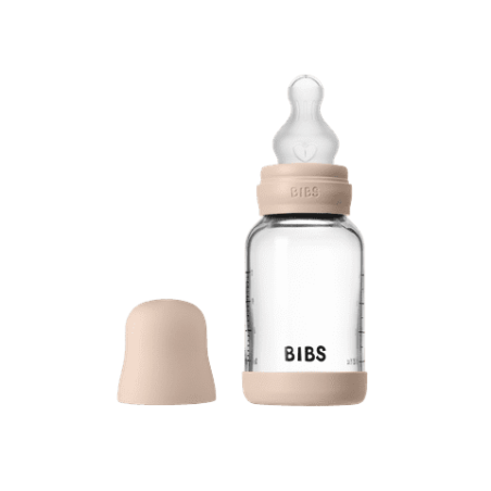 BIBS Biberon en verre 120 ml  Silicone- Blush