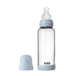 BIBS Biberon en verre 240 ml  Silicone- Baby Blue