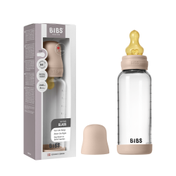 BIBS Biberon en verre 240 ml  Latex - Blush