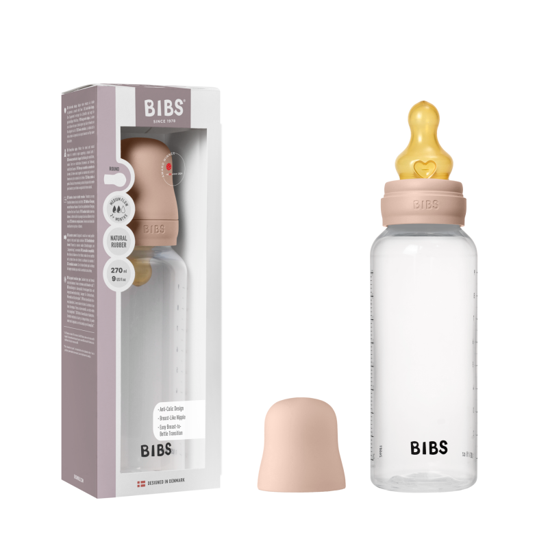 BIBS Biberon en plastique 270 ml  Latex - Blush