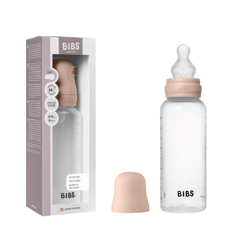 BIBS Biberon en plastique 270 ml  Silicone - Blush